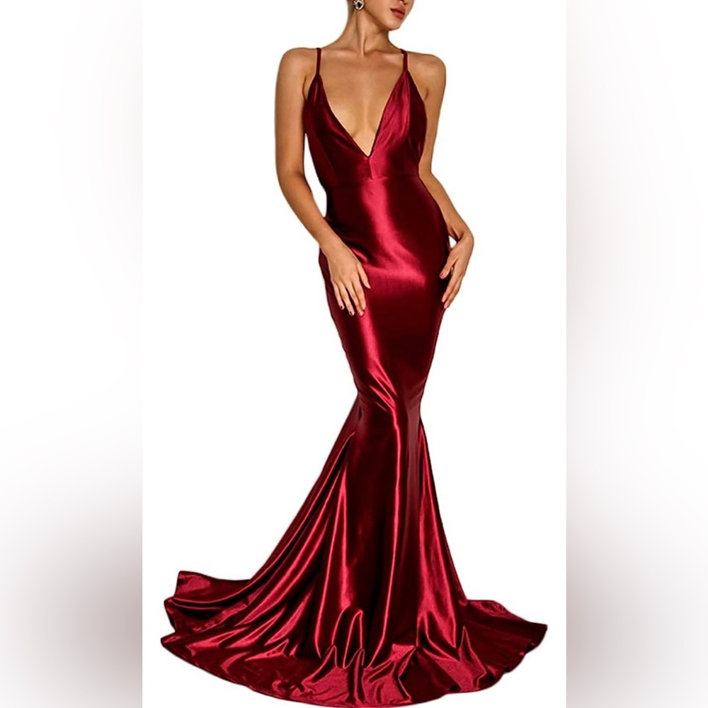 Red Satin Formal Gown